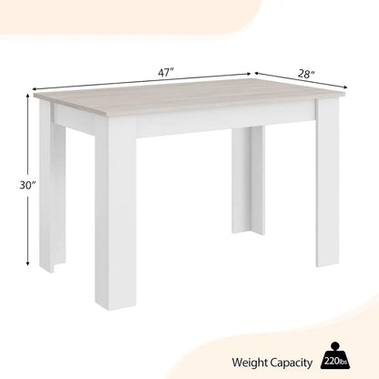 Wooden,  Rectangular Dinner Table Or Modern Kitchen Table for 4