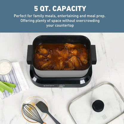 5-Quart Large Capacity Non-Stick Slow Cooker