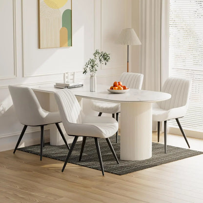 Mid Century Modern Kitchen Chairs with Soft Cushion, Set of 4