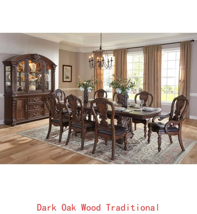 Elegant Formal 5-Piece Dining Set with Extension Leaf Table & 4 Chairs -