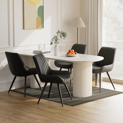 Mid Century Modern Kitchen Chairs with Soft Cushion, Set of 4