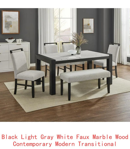 Contemporary 7pc Dining Set and Full Back Upholstered Chairs