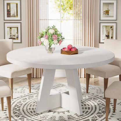 47 inch Round Dining Table or Wood Kitchen Table