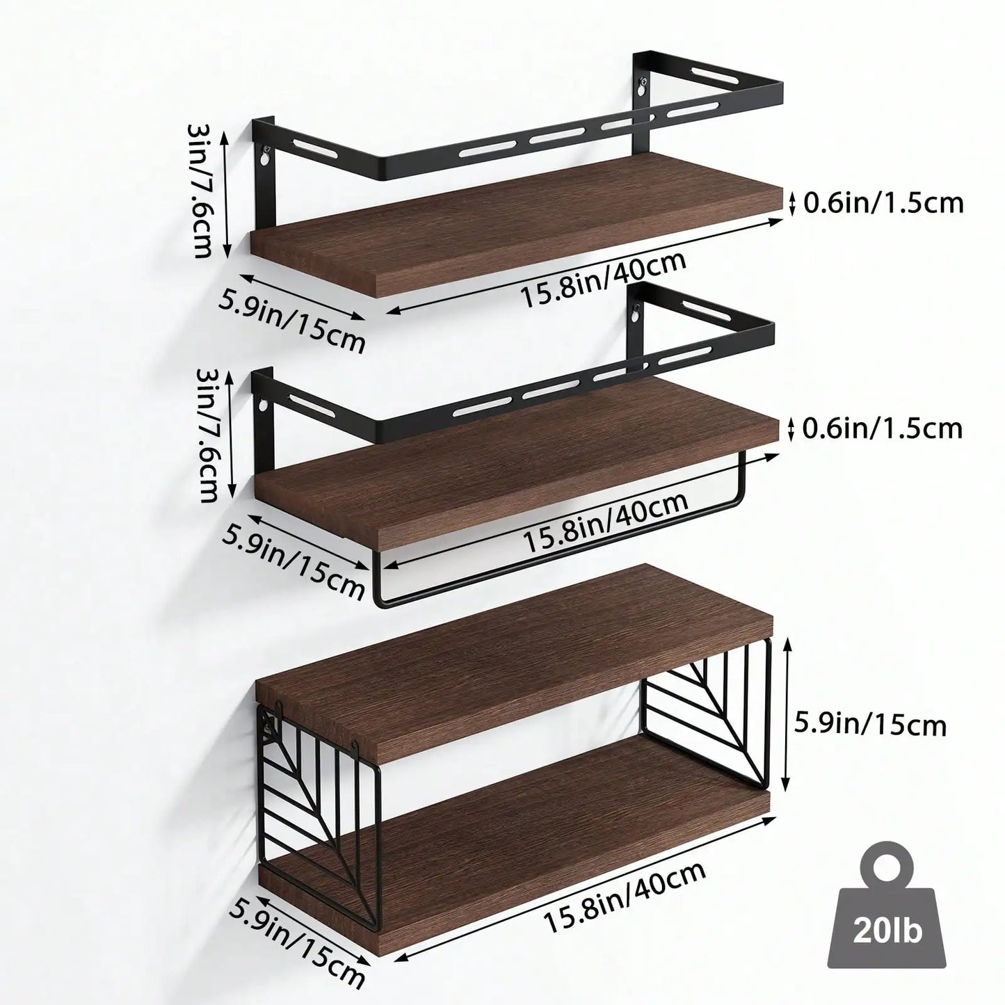 Wall Mounted Bathroom Shelves Over Toilet, Rustic Wood Floating Shelves With Metal Frame Towel Bar