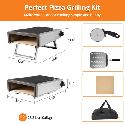 Pizza Oven, 12" Pizza Oven Outdoor With Gas Powered Propane
