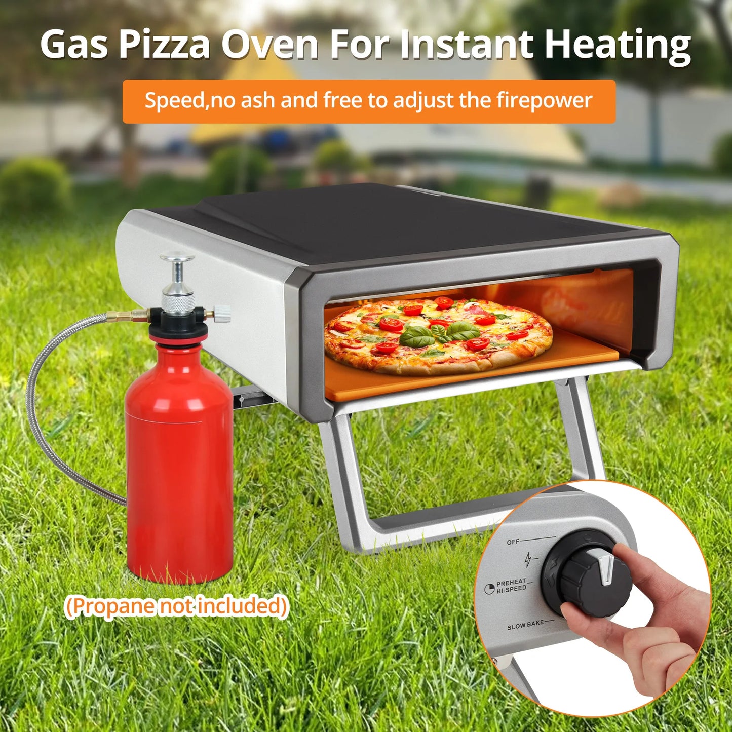 Pizza Oven, 12" Pizza Oven Outdoor With Gas Powered Propane