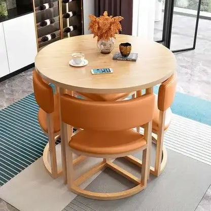 Round Mobile Dining or Kitchen, 4 Chairs