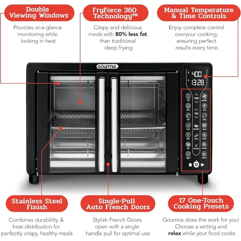 Black Gourmia Toaster Oven Air Fryer Combo