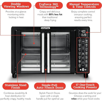 Black Gourmia Toaster Oven Air Fryer Combo