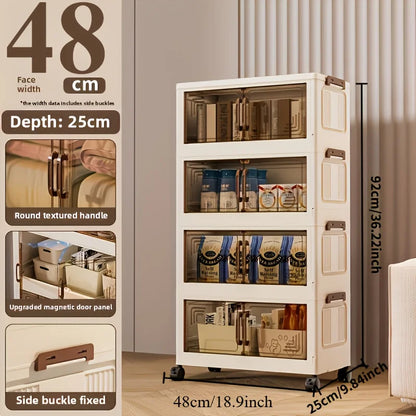 3/4-Tier Foldable Storage Cabinet, Stackable Storage Drawers.