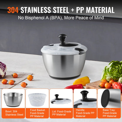 VEVOR Stainless Steel Salad Spinner