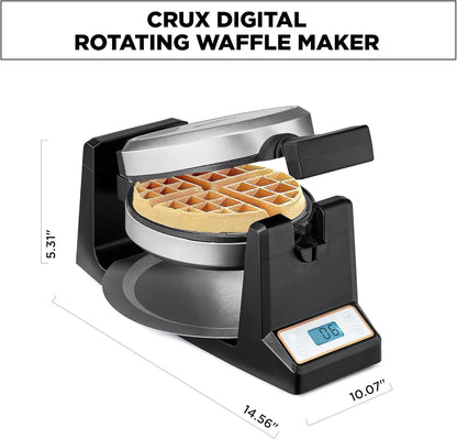 Rotating Belgian Waffle Maker with Deep Nonstick PFOA Free Plates