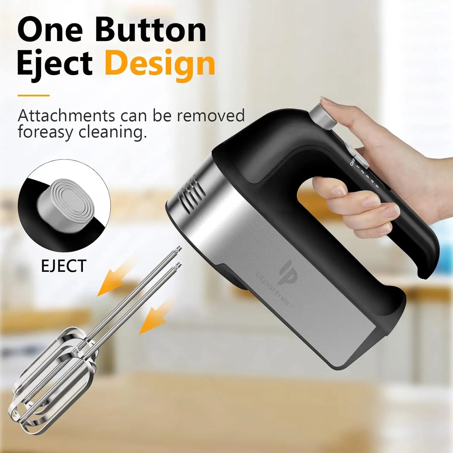 Hand Mixer Electric, Turbo Boost/Self-Control Speed