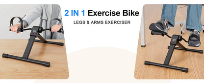 Under Desk Mini Exercise Bike Pedal With Electronic Display Folding Pedal Exerciser