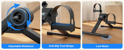 Under Desk Mini Exercise Bike Pedal With Electronic Display Folding Pedal Exerciser