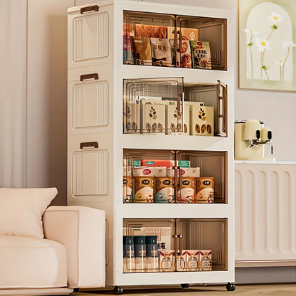 3/4-Tier Foldable Storage Cabinet, Stackable Storage Drawers.