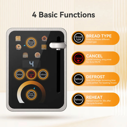 WHALL 2 Slice Toaster with Touchscreen