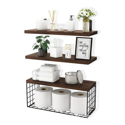 Wall Mounted Farmhouse Bathroom/Bedroom Floating Shelves
