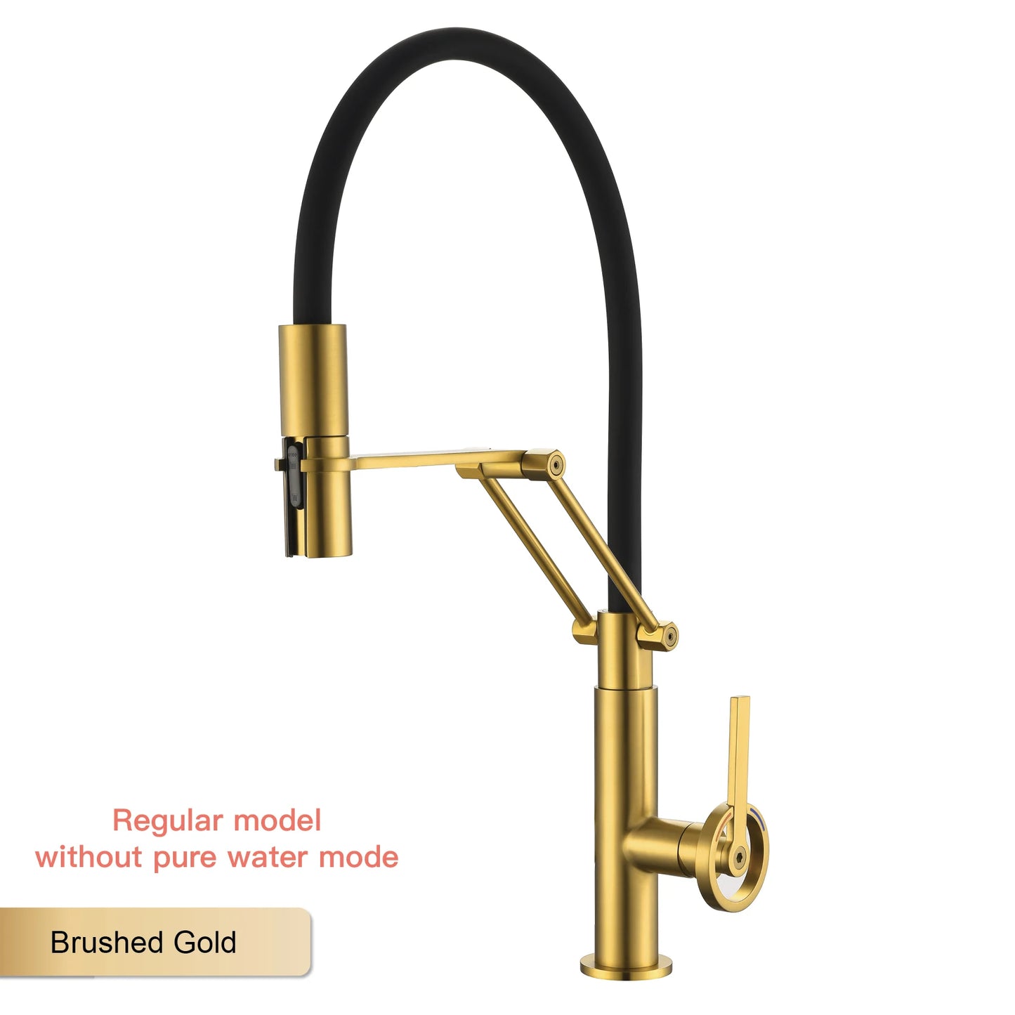 Gun gray brass island style kitchen faucet with filtered Water, Pull out Sprayer, 2-function sink Mixer