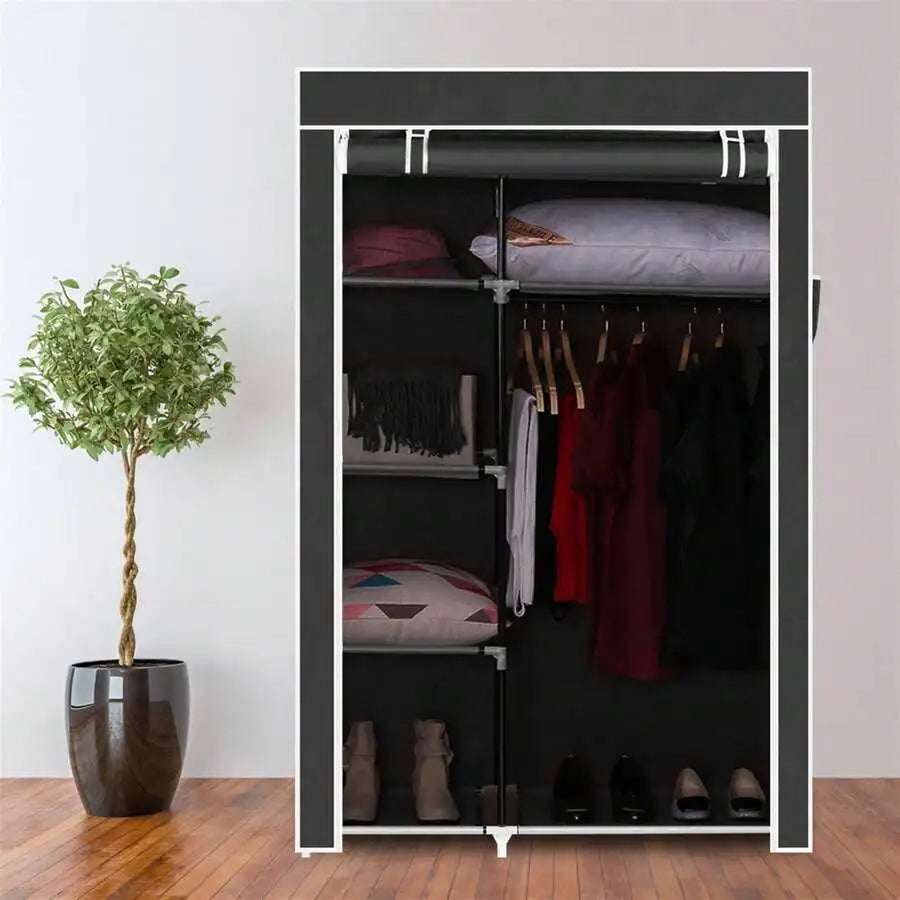 71" Portable, Freestanding Wardrobe, Closet Storage Organizer