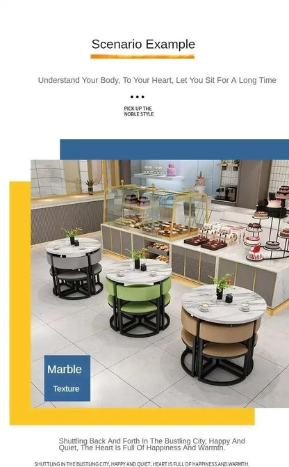 Round Mobile Dining or Kitchen, 4 Chairs