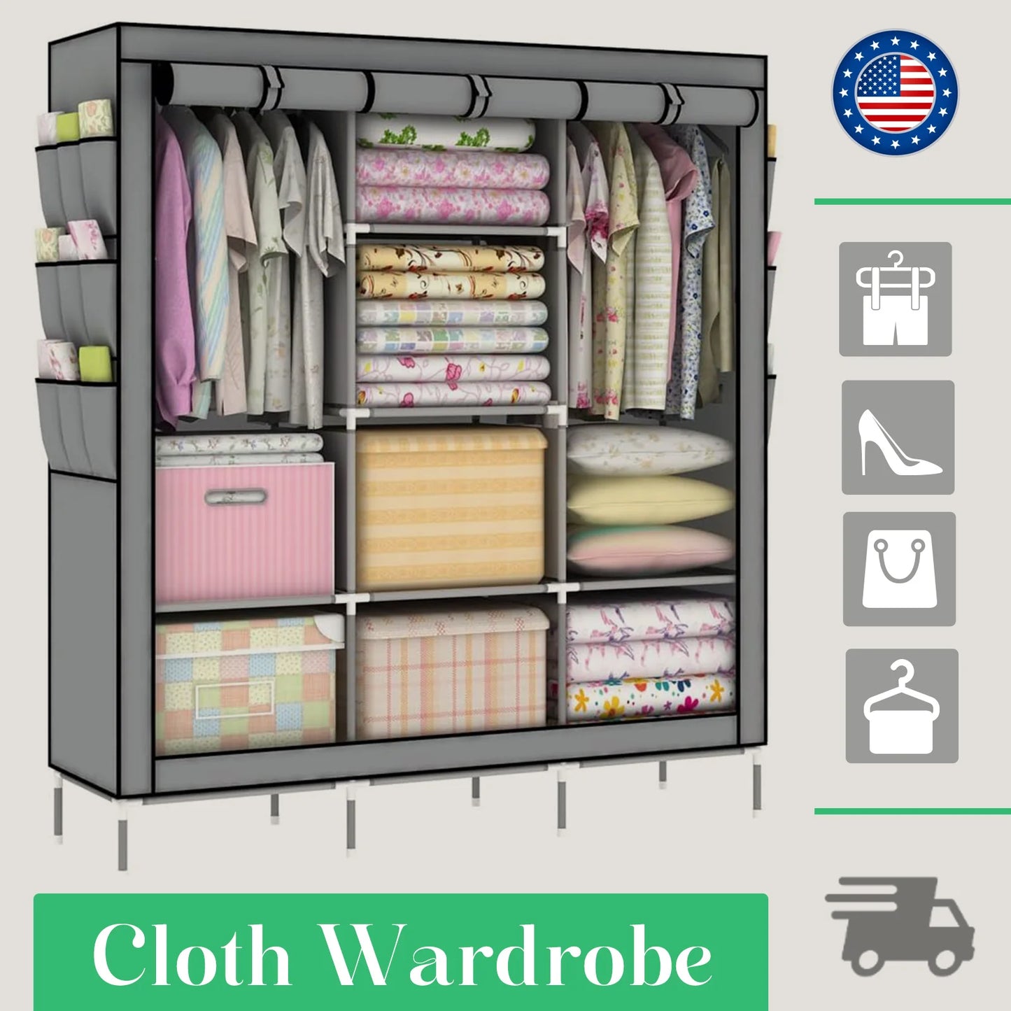 Wardrobe Organizer Storage Rack