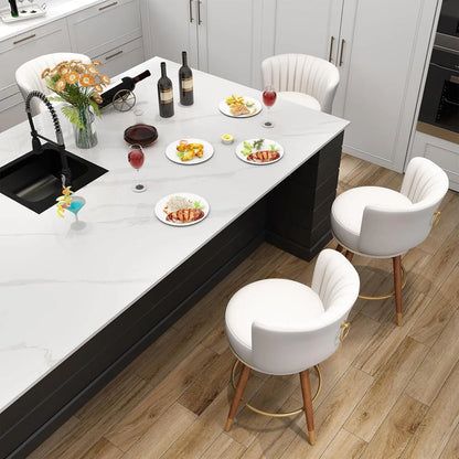 Swivel, Counter Height Bar Stools with Back, Set of 4
