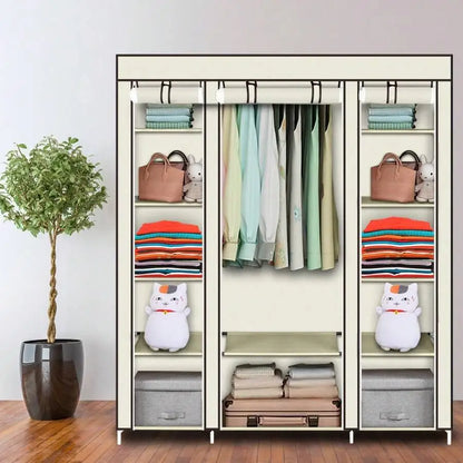 71" Portable, Freestanding Wardrobe, Closet Storage Organizer