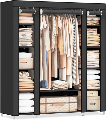 71" Portable, Freestanding Wardrobe, Closet Storage Organizer