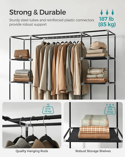 71" Portable, Freestanding Wardrobe, Closet Storage Organizer