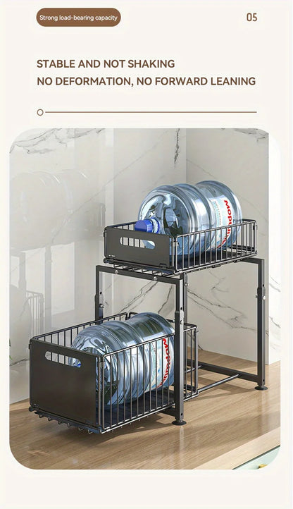 2 Tier Slide Out Cabinet Organizer