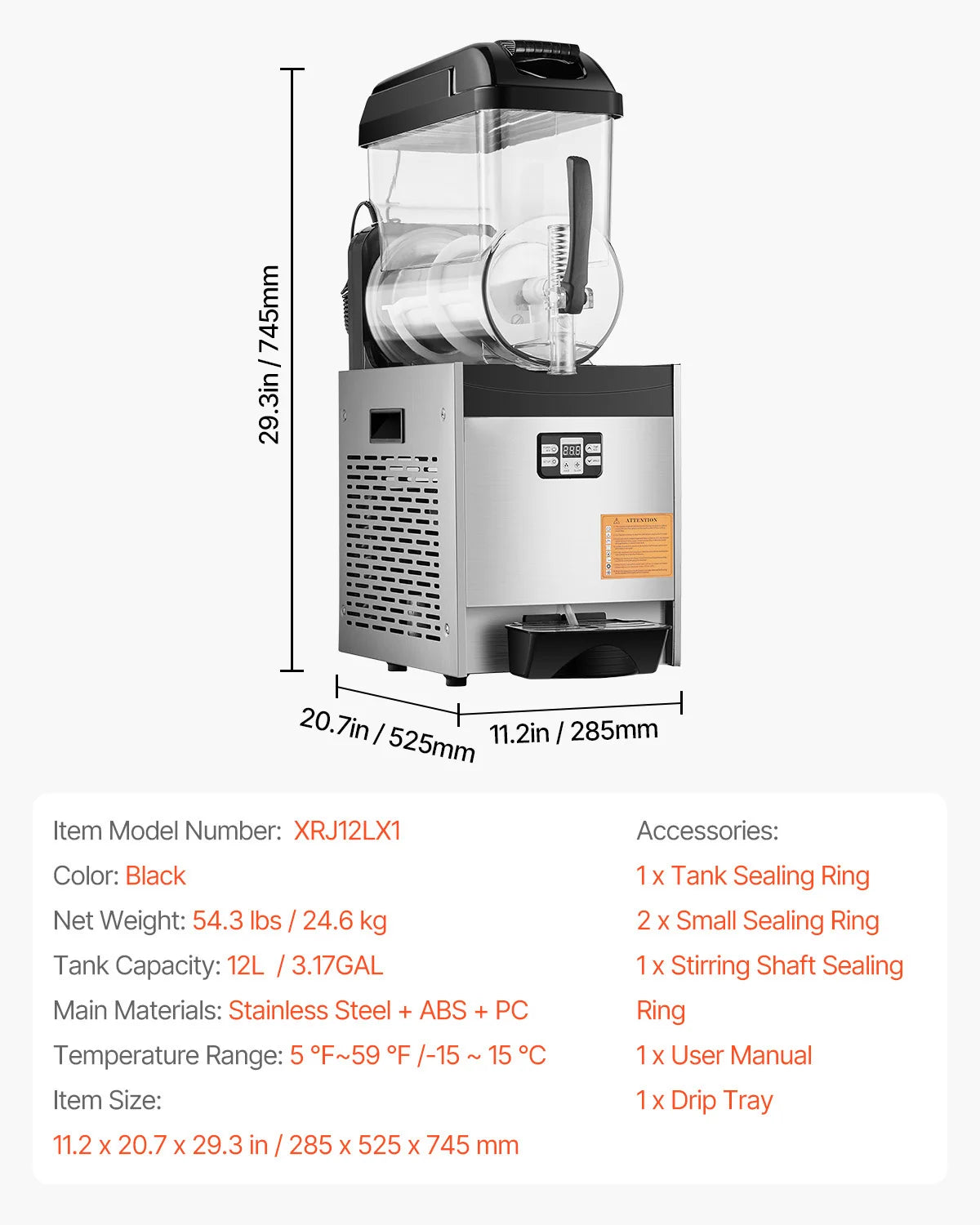 3-36L Commercial Slushy Machine 1-3 Tanks