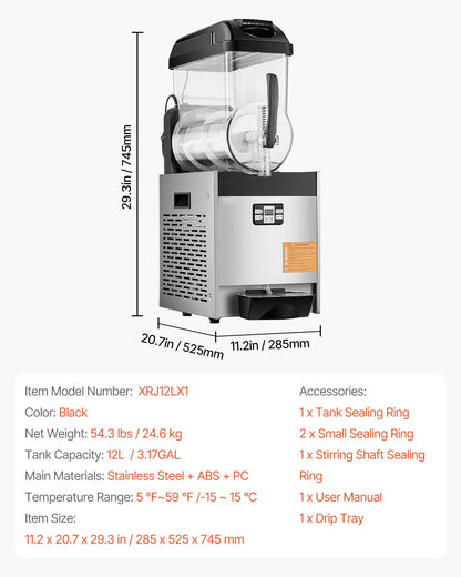 3-36L Commercial Slushy Machine 1-3 Tanks